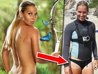 Dominika Cibulková na profesionálnej reklamnej fotografii a na amatérskom zábere z pláže Dominika Cibulková na profesionálnej reklamnej fotografii a na amatérskom zábere z pláže
