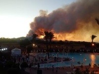 Pohľad na dedinu Budoni z rezortu Baia dei Pini Pohľad na dedinu Budoni z rezortu Baia dei Pini