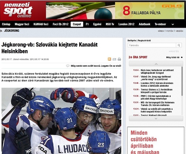 MS v hokeji: Slovensko vyradilo v Helsinkách Kanadu