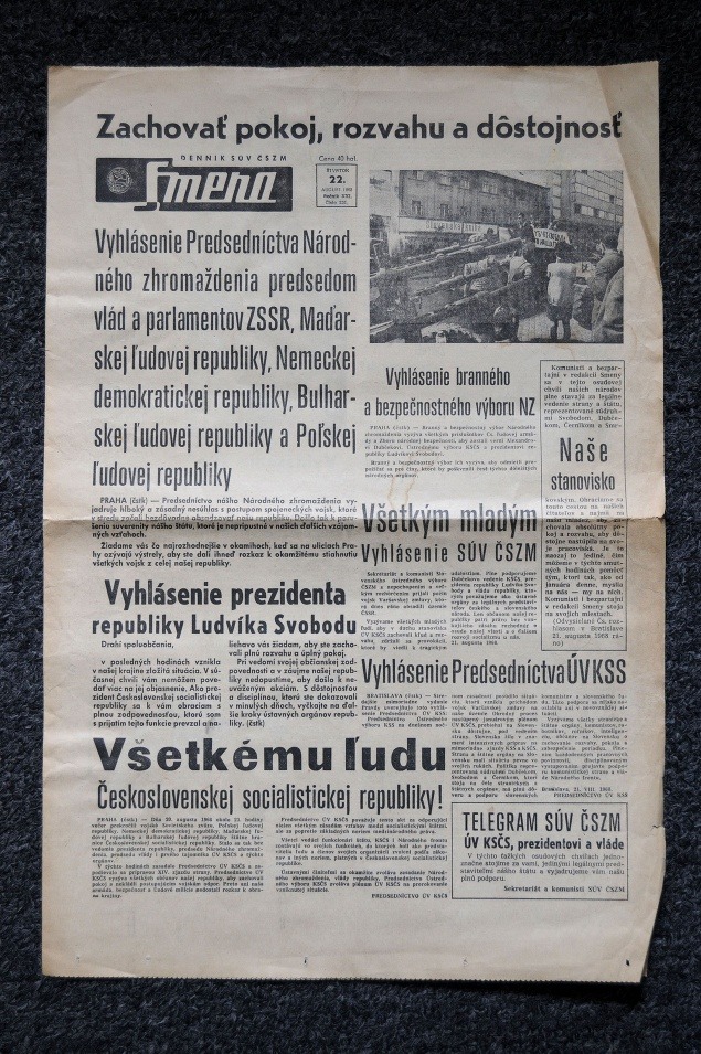 Noviny z augusta 1968.