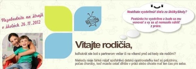 Jedna z opatrovateľský služieb na svojej stránke upozorňuje na blížiaci sa štrajk učiteľov.