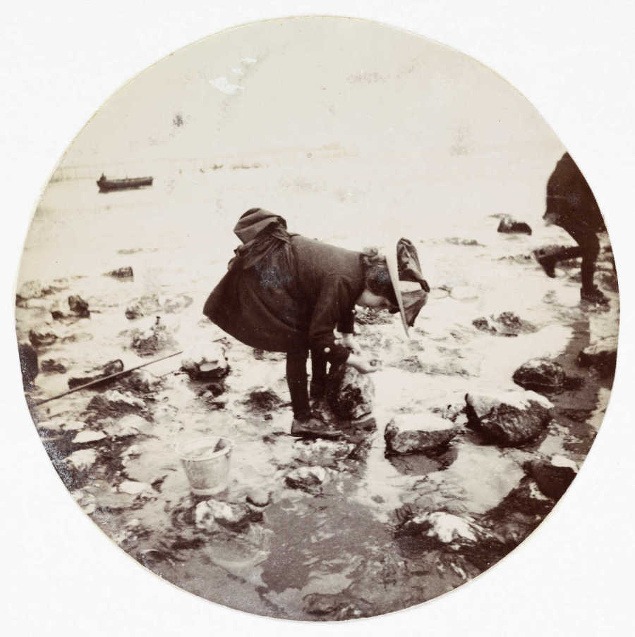Dievča snoriace v skalnom jazierku, asi 1890.