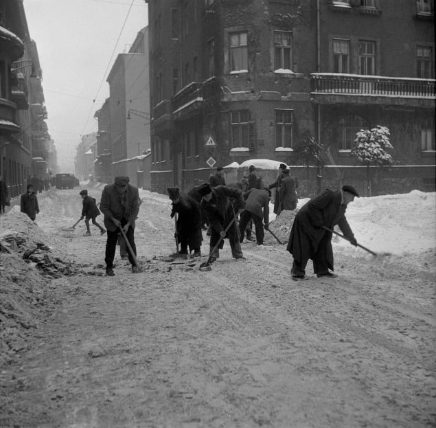 Zimná údržba ciest v Bratislave, r. 1956
