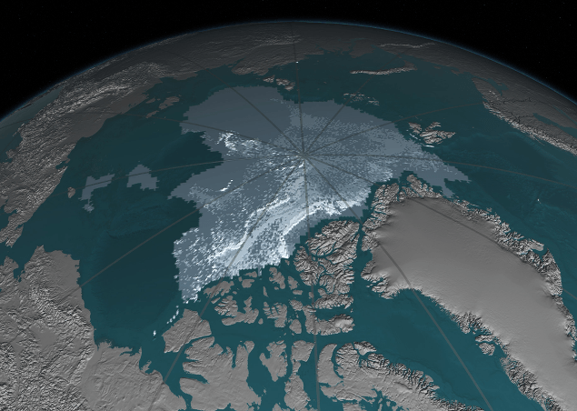 Pokles arktického ľadu, september 2016