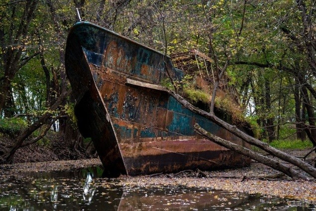 Tento vrak lode spočíva v rieke Ohio už viac ako tridsať rokov