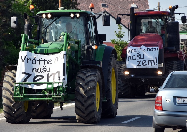 Protest farmárov v Trebišove