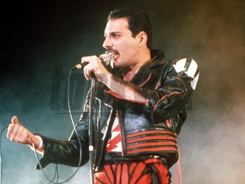 Freddie Mercury zo skupiny Queen. Netajil sa svojou homosexualitou a v istom období aj divokým sexuálnym životom. 
