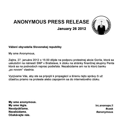 Anonymous zajtra zaútočia na