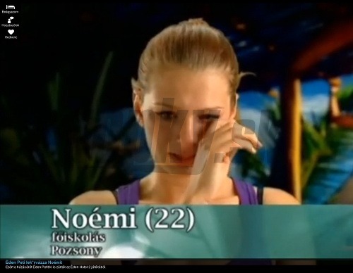Záber z videa, na ktorom Noémi plače kvôli tomu, že ju Péter nazval slovenskou ku*vou.