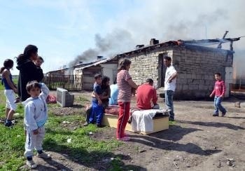 Požiar rómskej osady pri