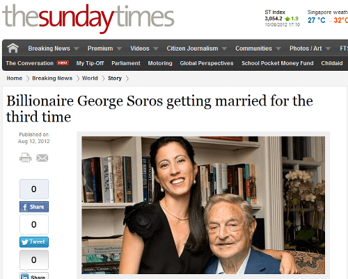 George Soros s manželkou Tamiko Boltonovou.