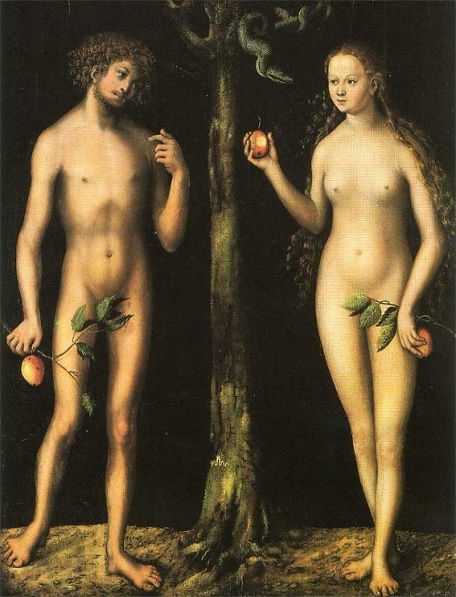 Adam a Eva od Lucasa Cranacha