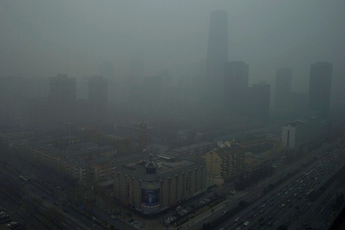 Hustý smog v Pekingu