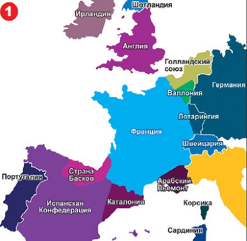 Mapa Európy v roku