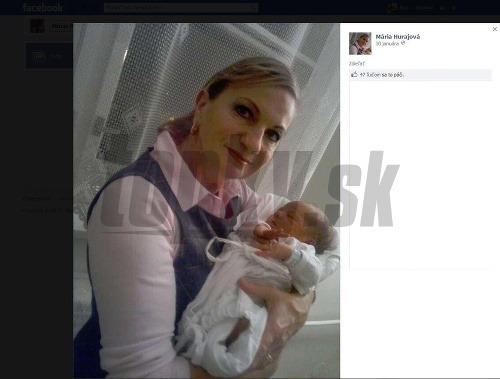Mama herečky Lucie Hurajovej sa na sociálnej sieti pochválila fotografiou svojho vnúčika Maximiliána. 