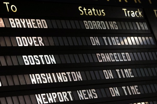 Vlaky do Bostonu zrušili.