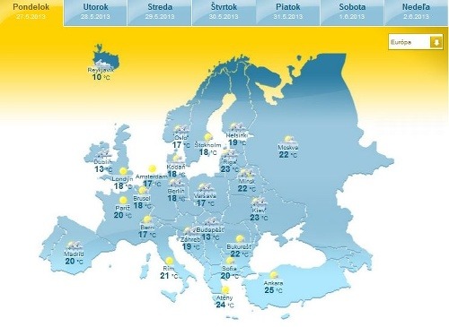 Európa sa túto jar zohrieva veľmi opatrne a pomaly. Dokazujú to aj dnešné teploty.