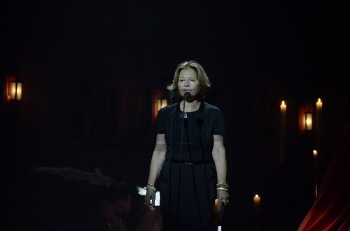 Herečka Emília Vášáryová predniesla monológ z drámy Ježišova matka. 