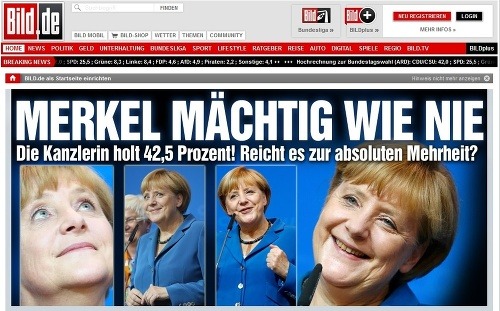 O víťazstve Angely Merkelovej informujú domáce aj zahraničné portály.