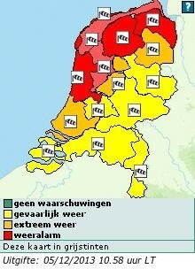 Holandsko vydalo pre niektoré časti krajiny výstrahu 3. stupňa