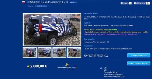 Auto je na predaj za 2 600 eur