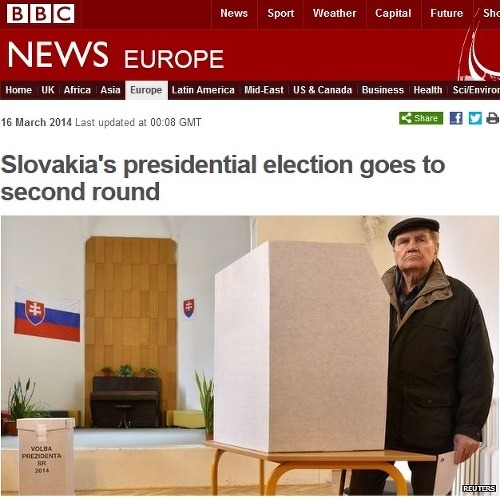 BBC - Slovenské prezidentské voľby idú do druhého kola