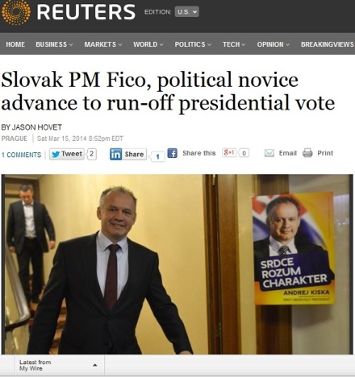 Reuters - Premiér a politický nováčik idú do vzájomného duelu