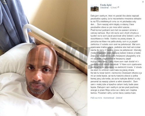 Fredy Ayisi po dlhých týždňoch bolesti napokon skončil v nemocnici. 