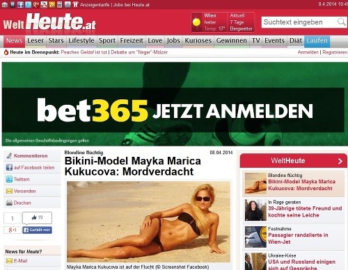 Rakúsko - Bikini-modelka Mayka Marica Kukucova: Podozrenie z vraždy