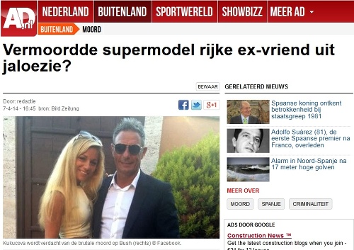 Holandsko - Zavraždila supermodelka bohatého expriatreľa zo žiarlivosti?