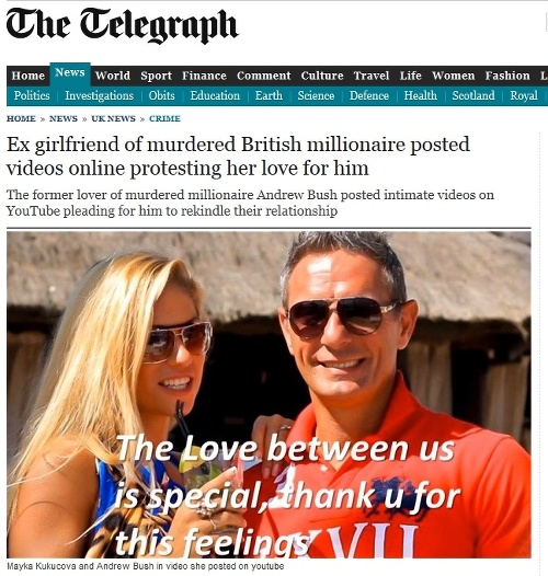 Veľká Británia - Expriateľka zavraždeného britského milionára zverejnila na internete videá, v ktorých sa vyznáva z lásky k nemu