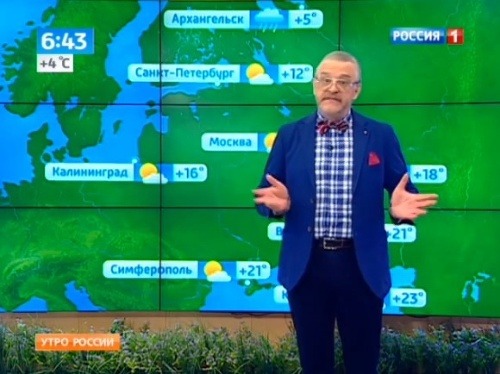 Ruský moderátor počasia Vadim Zavodchenkov je kontroverzný