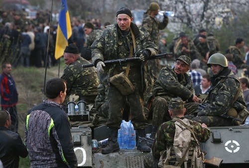 Proruskí vojaci na Ukrajine