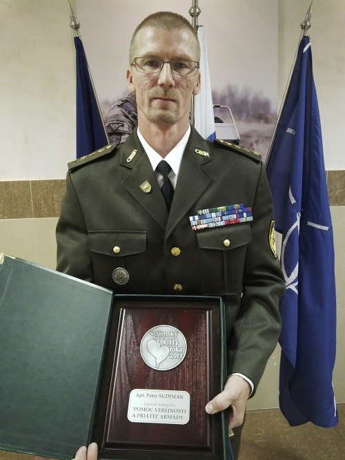 Víťaz ceny Vojenský čin roka 2013 Peter Sudimák