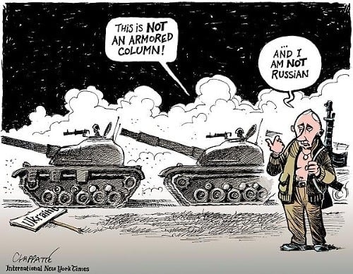 Putin na karikatúre novín
