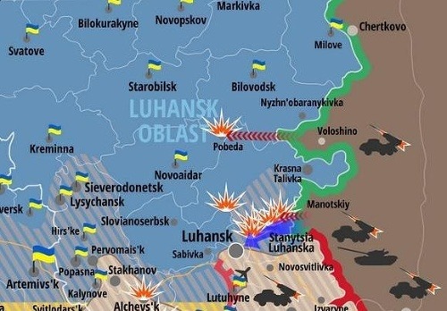 Pozície ukrajinských jednotiek