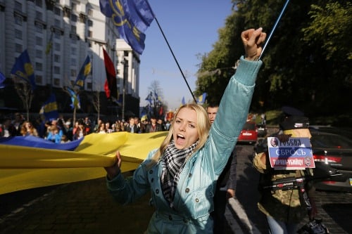 Nepokoje v Kyjeve: Demonštranti