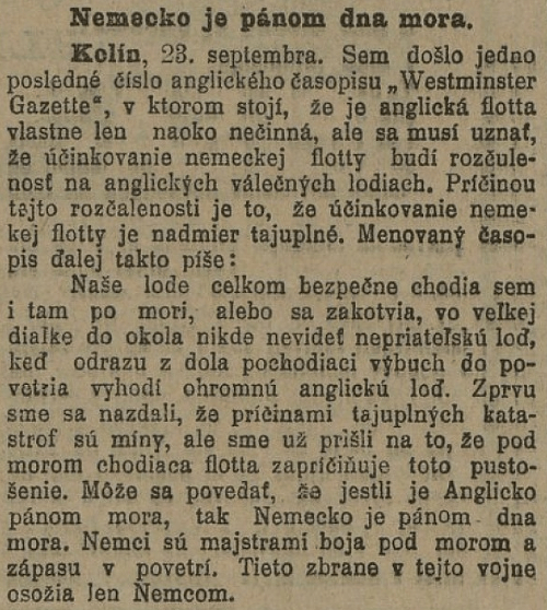 Slovenské noviny, 24. 9. 1914