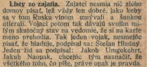 Slovenské ľudové noviny, 11. 12. 1914