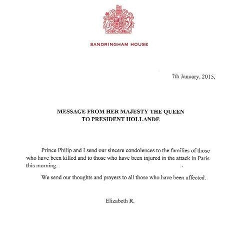 Úprimnú sústrasť francúzskemu prezidentovi vyjadrila britská kráľovná Alžbeta II.