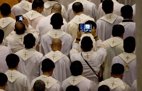 Pápeža Františka privítali kňazi