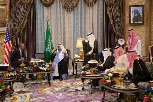 Kráľ Abdalláh na stretnutí s Barackom Obamom