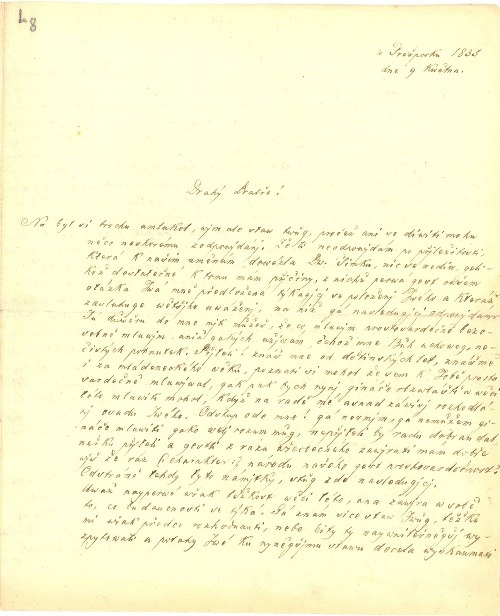 List Pavlovi Čendekovičovi z 9. 5. 1835, Bratislava
