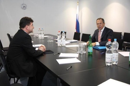 Lajčák pri rokovaní s ruským ministrom zahraničia Lavrovom