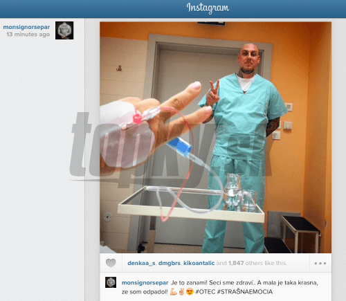 Raper Separ sa na Instagrame pochválil fotkou z nemocnice a fanúšikom oznámil, že sa spolu so speváčkou Tinou stali rodičmi dcérky. 