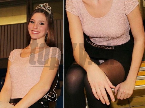 Miss Slovensko 2014 Laura Longauerová si vo februári neustrážila sukňu a počas zápasu Českého leva na lavičke ukázala nohavičky. 