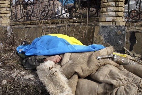 Telo vojaka ukrajinskej armády