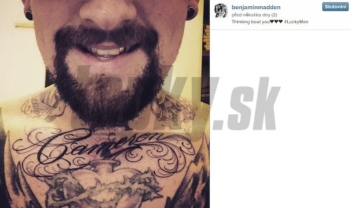 Benji Madden sa novým tetovaním s menom manželky Cameron Diaz pochválil na Instagrame. 