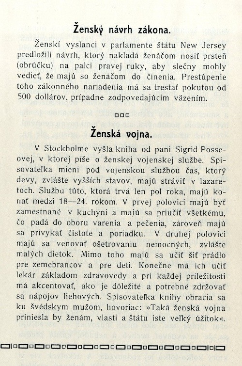 Zo stránok Živeny (rok 1911).