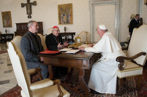 Bezák s kardinálom Vlkom u pápeža Františka